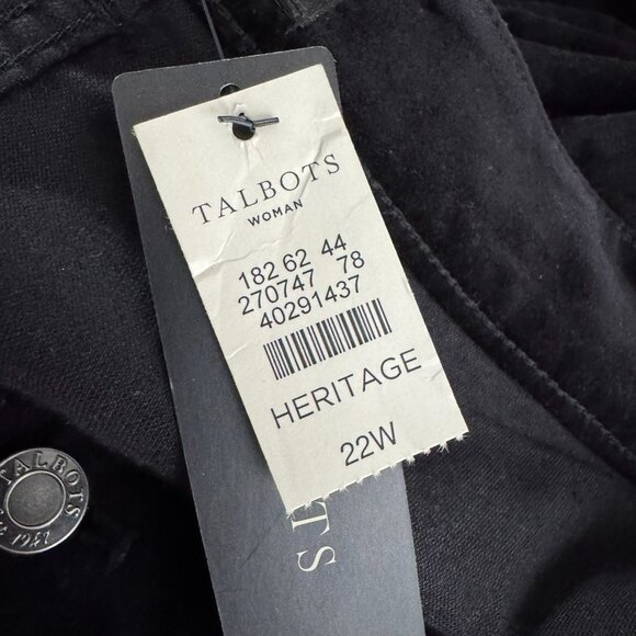 Talbots Heritage Velvet Pants Size 22W Black Cotton Polyester NWT PT-2464 - Picture 7 of 10